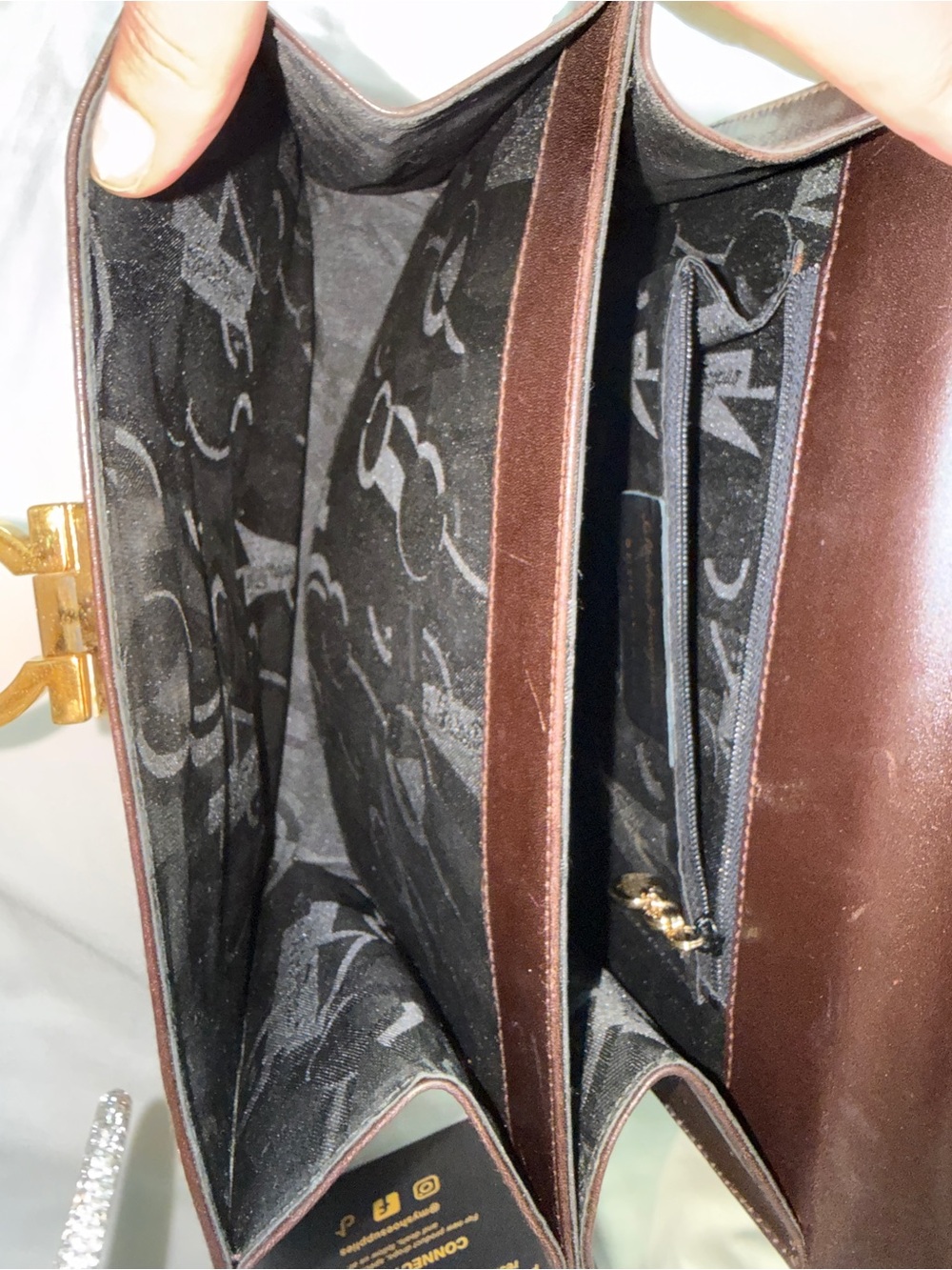 Vintage Salvatore Ferragamo Gancini 0212181 Brown Leather Top Handle Bag - Picture 10 of 10